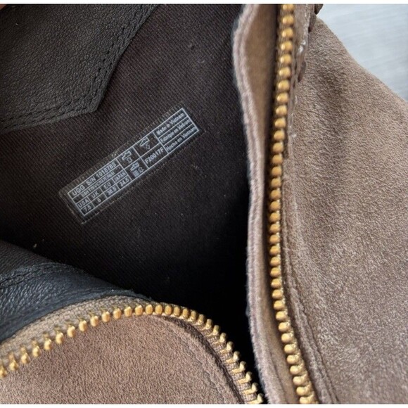 UGG Fraise Whipstitch Boots Size 7.5 Brown Suede Zip Block Heel - Picture 7 of 8